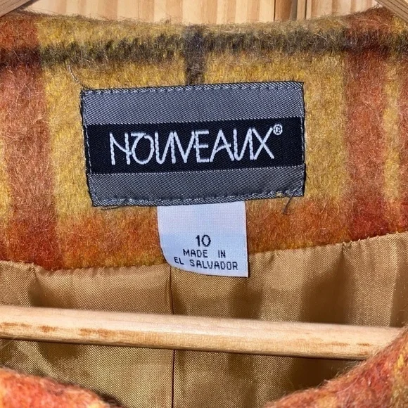 NOUVEAUX Multi-color Women’s Wool Blend Jacket Size 10 Made in El Salvador - Picture 8 of 16